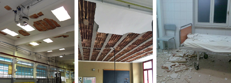 Casi di sfondellamento avvenuti in differenti tipologie edilizie